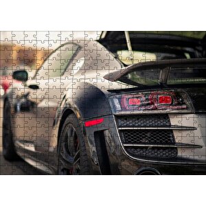 Audi R8 Siyah Modifiye Otomobil Görseli Puzzle Yapboz Mdf Ahşap 255 Parça