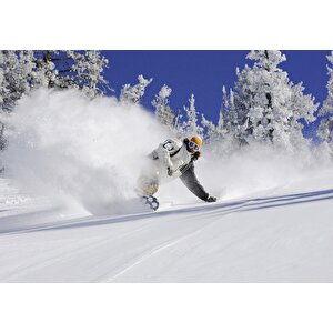 Snowboard Spor Karda Uçmak, Puzzle Yapboz Mdf Ahşap 255 Parça