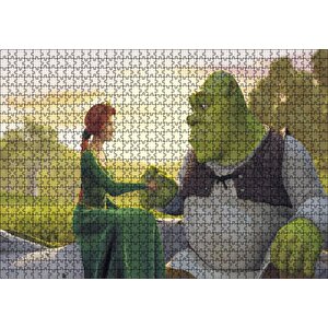 Shrek Ve Fiona Prens Puzzle Yapboz Mdf Ahşap 1000 Parça