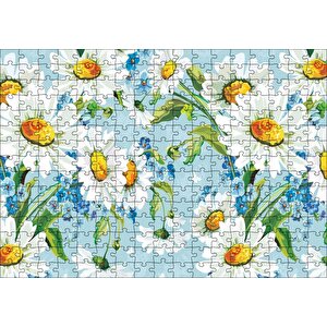 Papatyalar Ve Menekşeler Dijital Çizim Puzzle Yapboz Mdf Ahşap 255 Parça