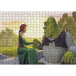 Shrek Ve Fiona Prens Puzzle Yapboz Mdf Ahşap 500 Parça