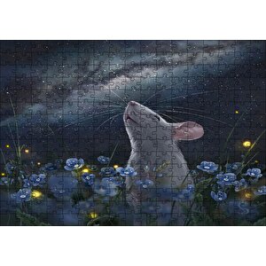 Menekşeler, Fare Ve Samanyolu Puzzle Yapboz Mdf Ahşap 255 Parça