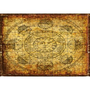 Horoscope Güneş Gezegenler Açılar Görseli Puzzle Yapboz Mdf Ahşap 120 Parça