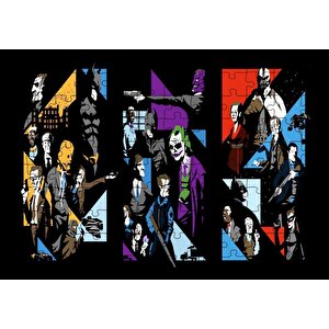 Kara Şövalye Sanat Afişi Puzzle Yapboz Mdf Ahşap 120 Parça