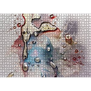 Parlak Zeminde Civalı Mürekkep Lekesi Desen Puzzle Yapboz Mdf Ahşap 1000 Parça