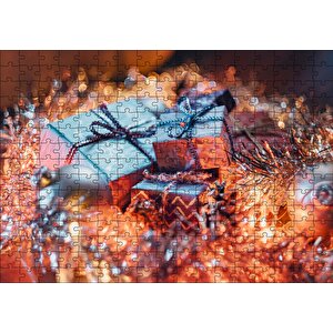 Yılbaşı Hediye Paketleri Ve Süsleri Puzzle Yapboz Mdf Ahşap 255 Parça