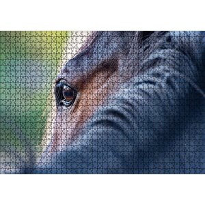 Kahverengi At Gözü Arkadan Yakın Çekim Puzzle Yapboz Mdf Ahşap 1000 Parça