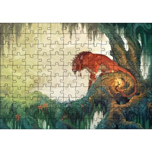 Red Xiii Final Fantasy Vii Animasyon Orman Görseli Puzzle Yapboz Mdf Ahşap 120 Parça
