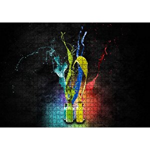 Şişelerde Boyamalar Görseli Puzzle Yapboz Mdf Ahşap 1000 Parça