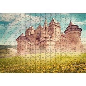 Masallar Ülkesi Kale Ve Gökkuşağı Puzzle Yapboz Mdf Ahşap 255 Parça
