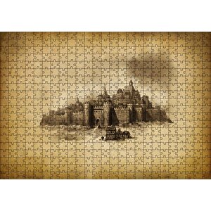 Kara Kalem Sanat Çalışması Görseli Puzzle Yapboz Mdf Ahşap 500 Parça