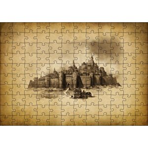 Kara Kalem Sanat Çalışması Görseli Puzzle Yapboz Mdf Ahşap 120 Parça