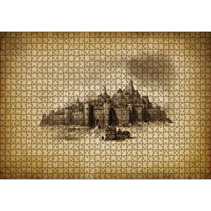Kara Kalem Sanat Çalışması Görseli Puzzle Yapboz Mdf Ahşap 1000 Parça