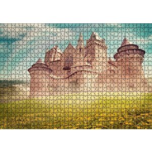 Masallar Ülkesi Kale Ve Gökkuşağı Puzzle Yapboz Mdf Ahşap 1000 Parça