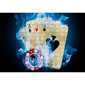 Cakapuzzle Poker Oyunu Dört As Casino Alev Görseli Puzzle Yapboz Mdf Ahşap