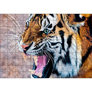 Kükreyen Kaplan Puzzle Yapboz Mdf Ahşap 120 Parça