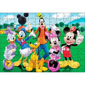 Goofy Mickey Mouse Donald Duck Papatya Ve Pluto Disney Puzzle Yapboz Mdf Ahşap 120 Parça
