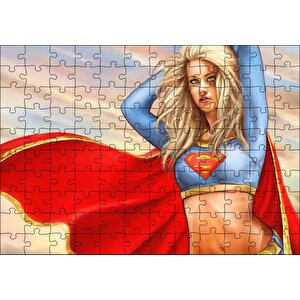 Pelerinli Süper Kız Görseli Puzzle Yapboz Mdf Ahşap 120 Parça