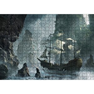 Sanat Eseri Eski Gemi Fantastik Sanat Hayalet Gemi Gemi Yelkenli Puzzle Yapboz Mdf Ahşap 500 Parça