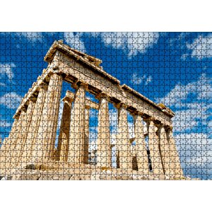 Yunanistan Tapınak Harabeleri Ve Bulutlar Puzzle Yapboz Mdf Ahşap 1000 Parça
