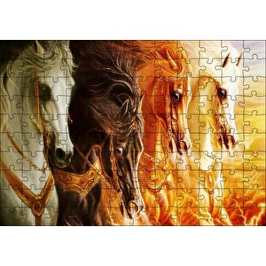 Mahşerin Dört Atlısı Puzzle Yapboz Mdf Ahşap 120 Parça