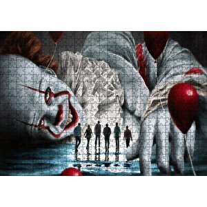 It Filmi Karakteri Palyaço Ve Kurbanları Puzzle Yapboz Mdf Ahşap 500 Parça