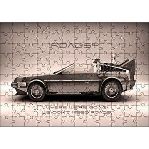 Geleceğe Dönüş Otomobili Puzzle Yapboz Mdf Ahşap 120 Parça