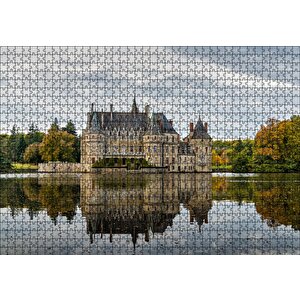 Göl Kıyısındaki Görkemli Şato Puzzle Yapboz Mdf Ahşap 1000 Parça