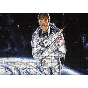 Astronot James Bond Puzzle Yapboz Mdf Ahşap 120 Parça
