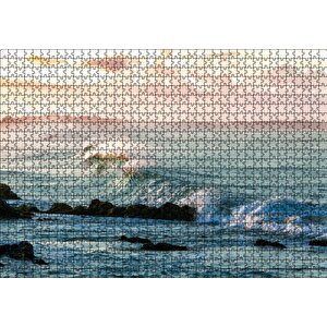Gündoğumunda Okyanus Kıyısı Ve Dalgalar Puzzle Yapboz Mdf Ahşap 1000 Parça