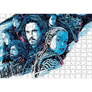 Game Of Thrones Karakterleri Karikatürize Puzzle Yapboz Mdf Ahşap 255 Parça