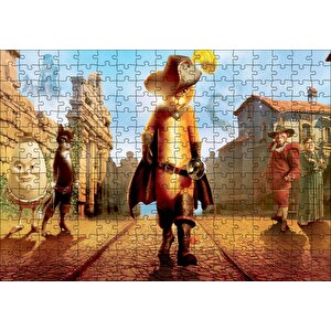 Çizmeli Kedi Dreamworks Animasyon Puzzle Yapboz Mdf Ahşap 255 Parça
