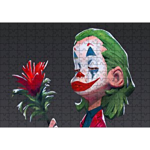 Gül İle Ağlayan Joker Görseli Puzzle Yapboz Mdf Ahşap 255 Parça