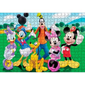 Goofy Mickey Mouse Donald Duck Papatya Ve Pluto Disney Puzzle Yapboz Mdf Ahşap 500 Parça