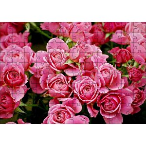 Pembe Güller Puzzle Yapboz Mdf Ahşap 120 Parça