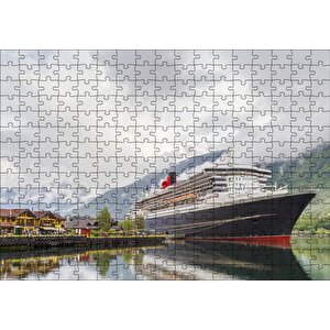 Adriyatik Denizinde Cruise Gemisi Ve Bulutlar Puzzle Yapboz Mdf Ahşap 255 Parça