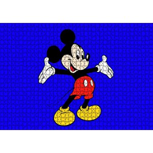 Disney Mickey Mouse, Mavi Görsel Puzzle Yapboz Mdf Ahşap 1000 Parça