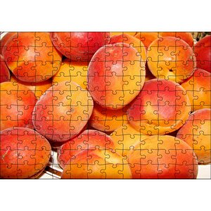 Tabakta Taze Şeftali Ve Kayısılar Puzzle Yapboz Mdf Ahşap 120 Parça
