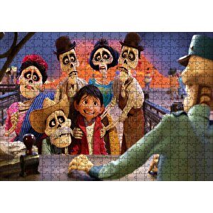 Coco Karakterler Bir Arada Puzzle Yapboz Mdf Ahşap 500 Parça