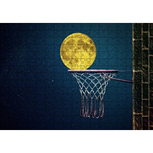 Basket Potası Ve Dolunay İllüstrasyon Puzzle Yapboz Mdf Ahşap 255 Parça