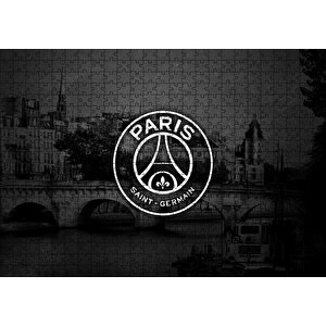 Paris Saint Germain Logosu Paris Arka Plan Puzzle Yapboz Mdf Ahşap 500 Parça