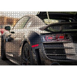 Audi R8 Siyah Modifiye Otomobil Görseli Puzzle Yapboz Mdf Ahşap 1000 Parça