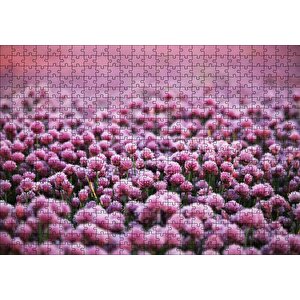 Mor Renkli Tomurcuk Çiçekler Puzzle Yapboz Mdf Ahşap 500 Parça