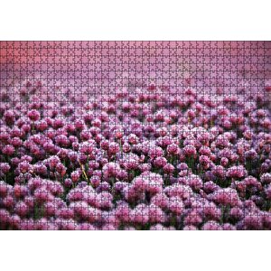 Mor Renkli Tomurcuk Çiçekler Puzzle Yapboz Mdf Ahşap 1000 Parça