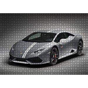 Lamborghini Huracan Lp 610 Gri Puzzle Yapboz Mdf Ahşap 1000 Parça
