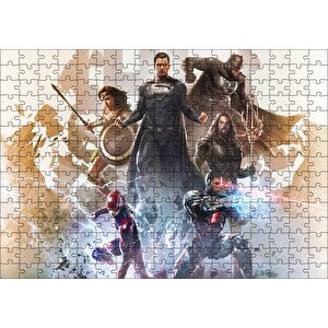 Adalet Birliği Süper Kahraman Karakterleri Puzzle Yapboz Mdf Ahşap 255 Parça