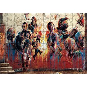 Duvardaki Karekterler Puzzle Yapboz Mdf Ahşap 120 Parça