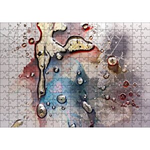 Parlak Zeminde Civalı Mürekkep Lekesi Desen Puzzle Yapboz Mdf Ahşap 255 Parça