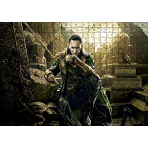 Thor 2 Filminden Sinsi Gülen Loki Puzzle Yapboz Mdf Ahşap 500 Parça