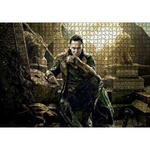 Thor 2 Filminden Sinsi Gülen Loki Puzzle Yapboz Mdf Ahşap 1000 Parça